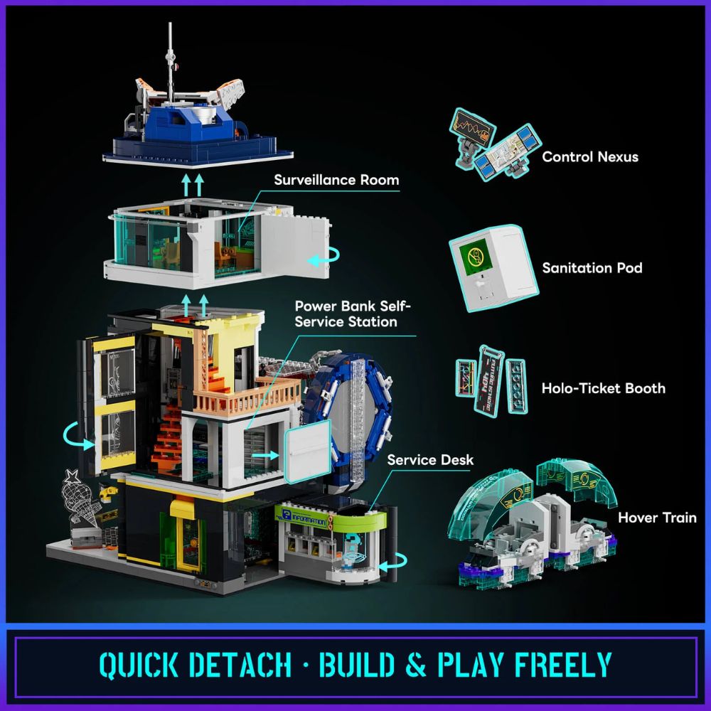 Lumibricks Cyberpunk Floating Train Station (Nr. L9098)