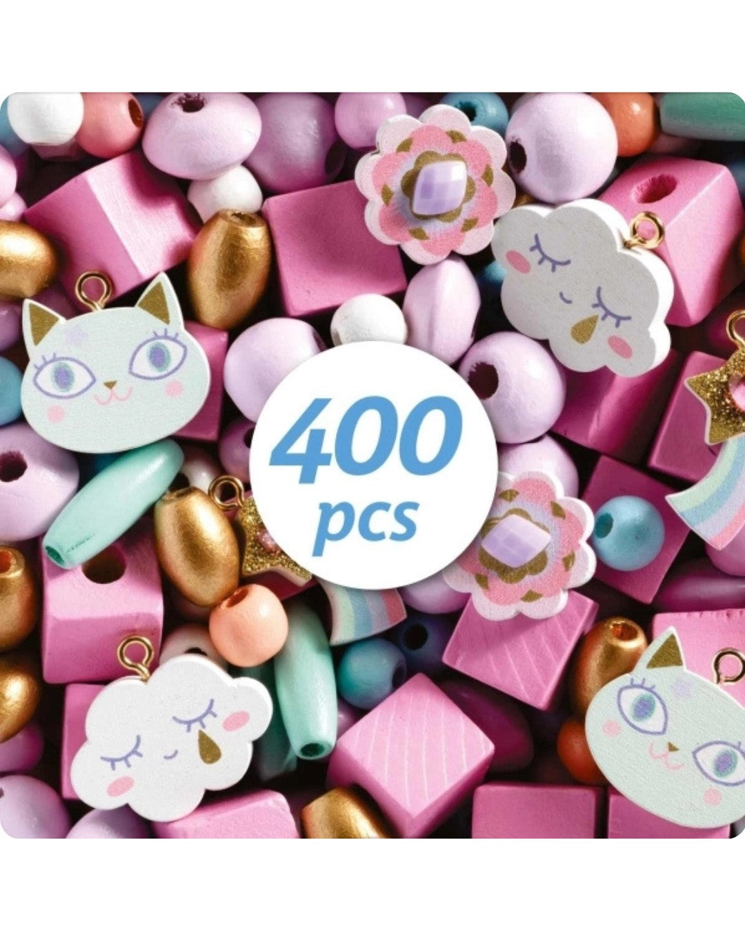 Schmuck basteln: Holzperlen Regenbogen