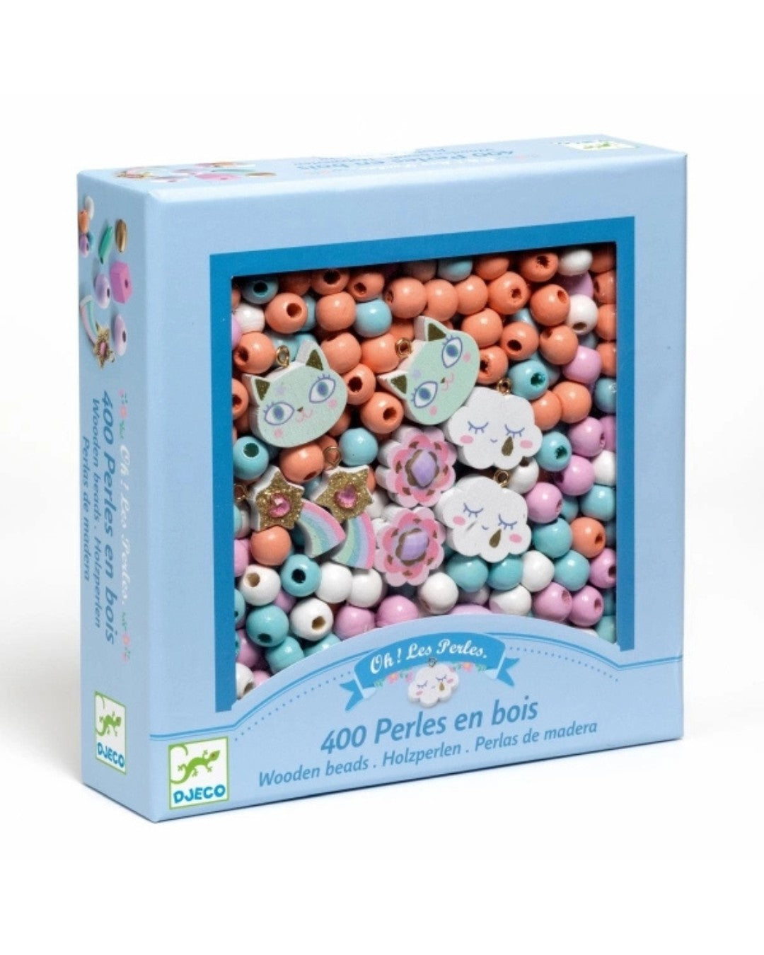 Schmuck basteln: Holzperlen Regenbogen