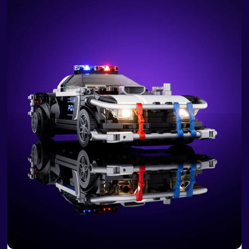 Cyberpunk Police Patrol Car - Neon-Streifenwagen