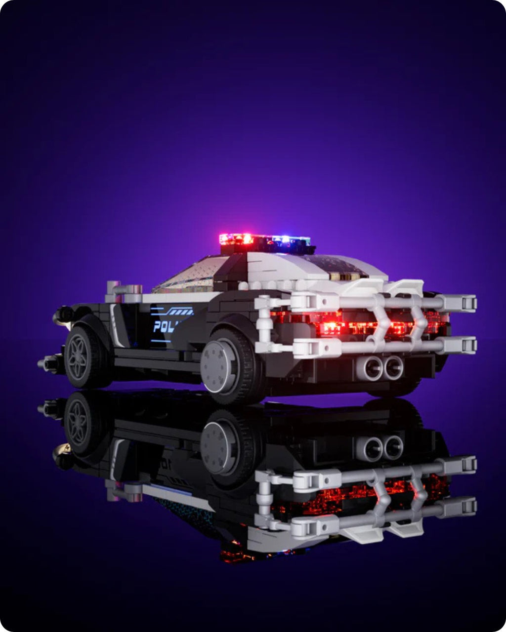 Cyberpunk Police Patrol Car - Neon-Streifenwagen