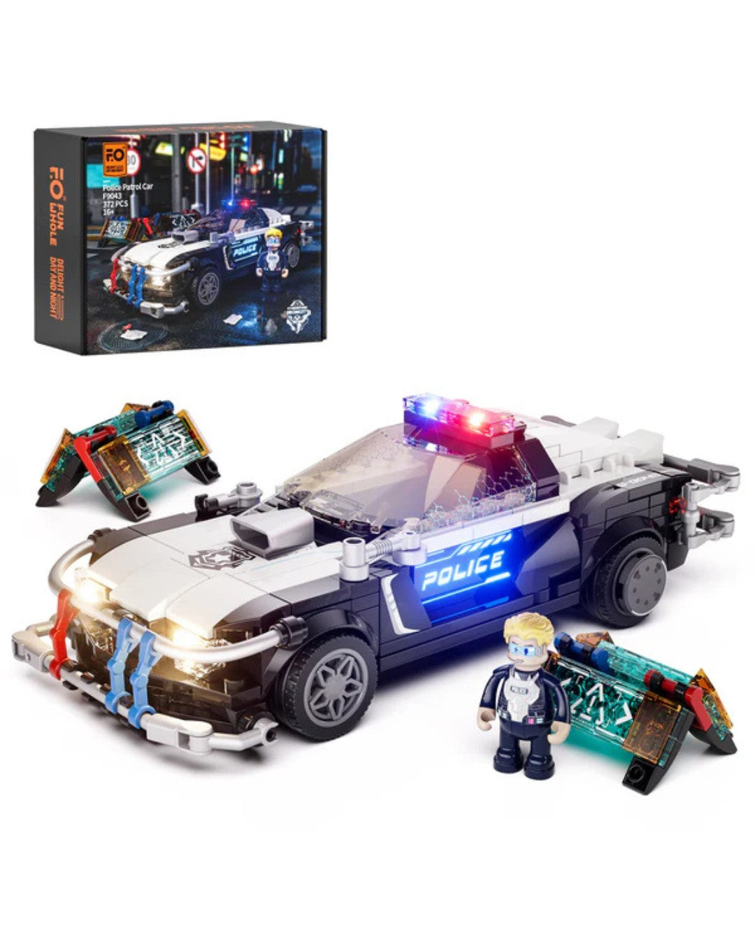 Cyberpunk Police Patrol Car - Neon-Streifenwagen