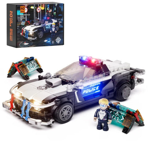 Cyberpunk Police Patrol Car - Neon-Streifenwagen