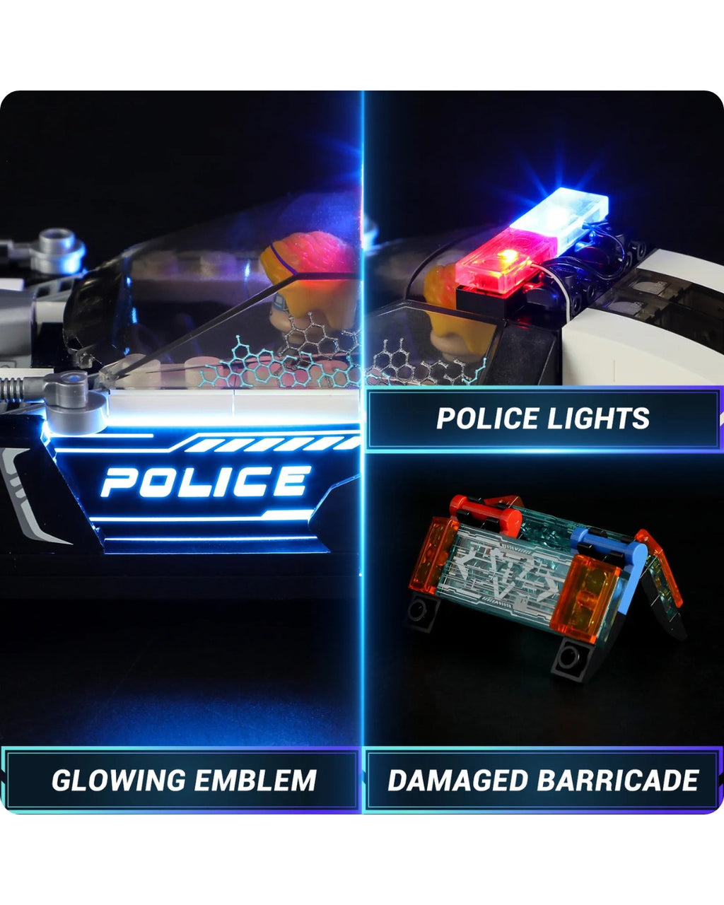 Cyberpunk Police Patrol Car - Neon-Streifenwagen