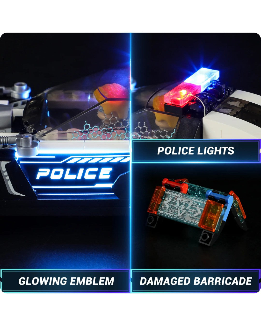 Cyberpunk Police Patrol Car - Neon-Streifenwagen