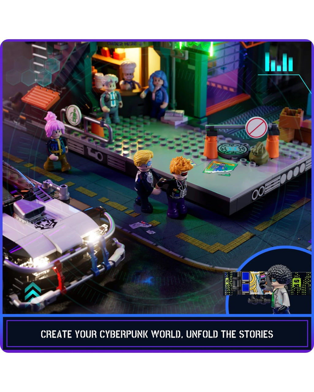 Cyberpunk Police Patrol Car - Neon-Streifenwagen