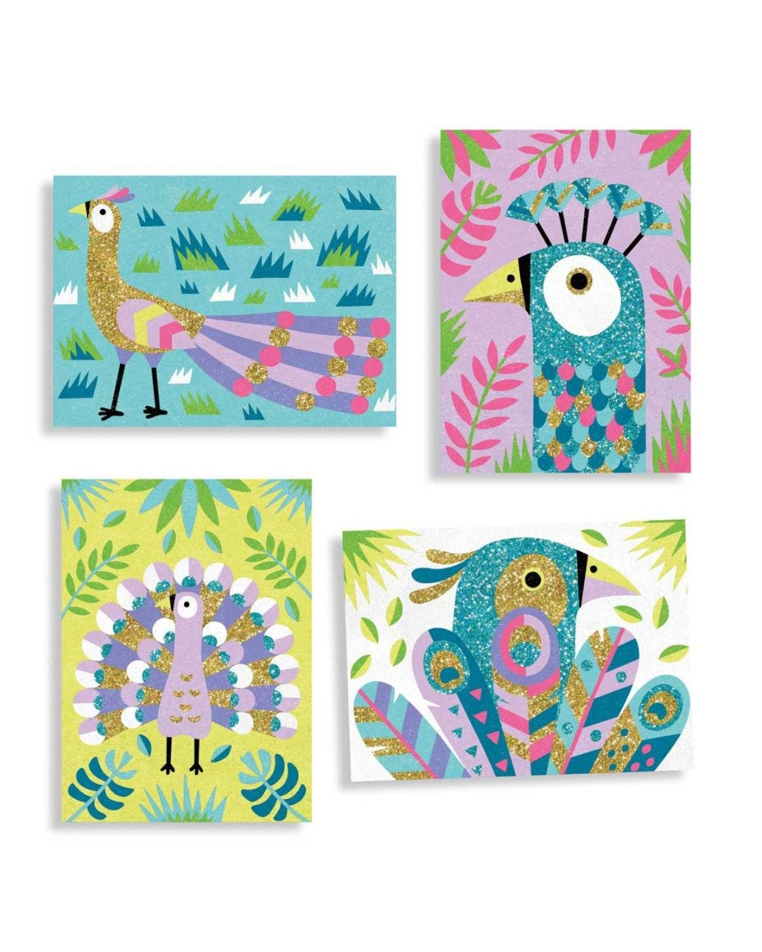 Sandbilder: Glitzervögel