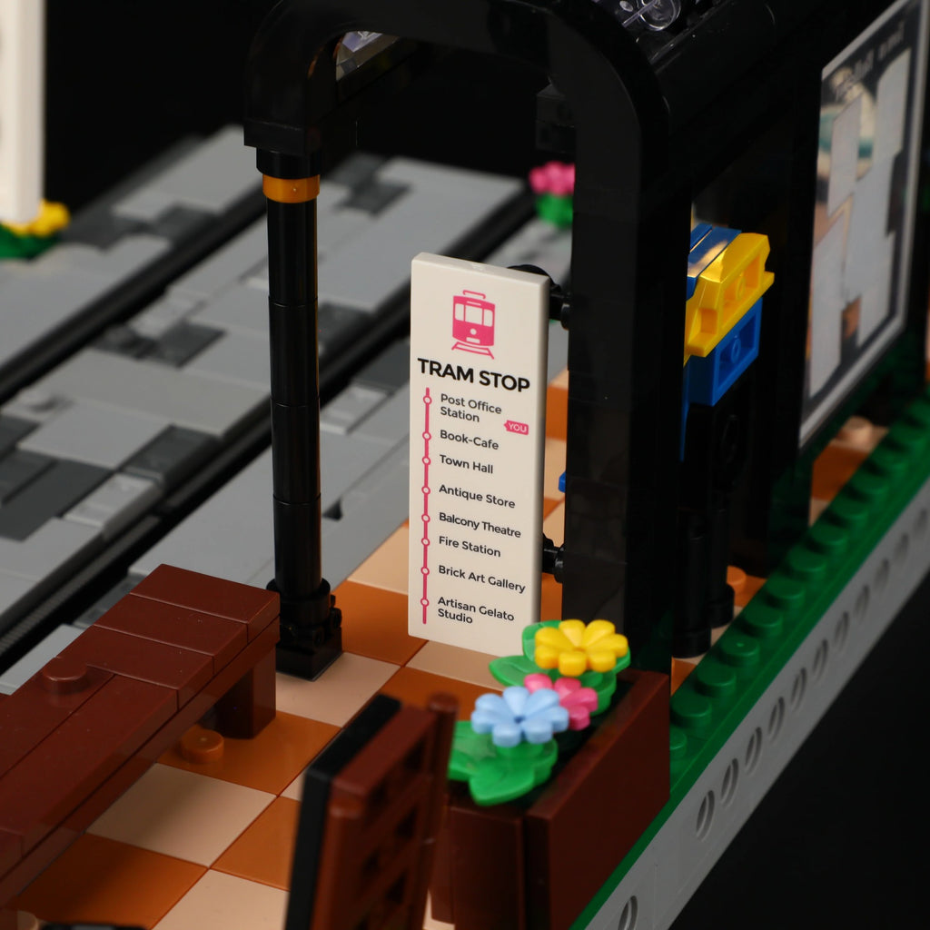 Lumibricks Historische Straßenbahn und Bahnhof mit Beleuchtung (1274 Teile)