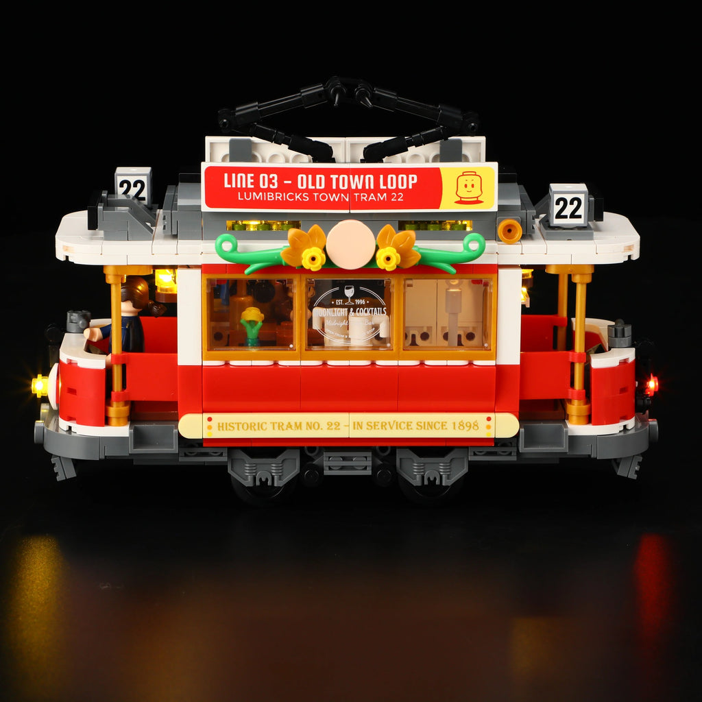 Lumibricks Historische Straßenbahn und Bahnhof mit Beleuchtung (1274 Teile)