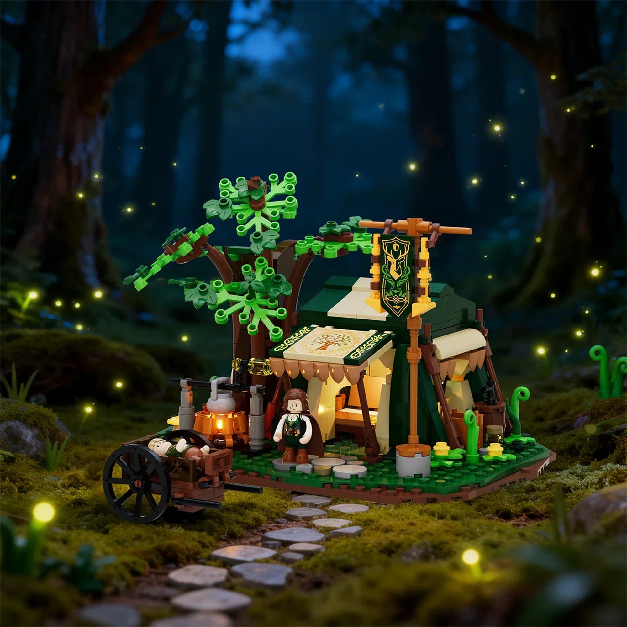 Lumibricks Ranger-Camp - Waldhütte mit Beleuchtung (500 Teile)